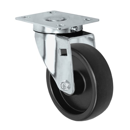 Casterhq 4"x1.25" Light Duty Polyolefin (Plastic) Wheel, Swivel Caster, 300 LDSTP4X125